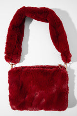 Wine Faux Fur Shoulder Bag - Anam-Bags