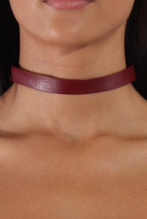 Wine Faux Leather Choker - Terra-Accessories