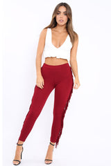 Wine Fringe Leggings - Rosaleen-Trousers