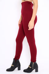Wine High Waisted Shape Leggings - Binky-Trousers