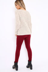Wine High Waisted Shape Leggings - Binky-Trousers