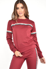 Wine Love Slogan Tape Loungewear Set - Kaisy-Loungewear