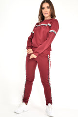 Wine Love Slogan Tape Loungewear Set - Kaisy-Loungewear
