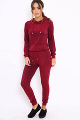 Wine Metallic Tracksuit - Sinead-Co-ords