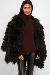 Wine Ottoman Rib Roll Neck Jumper - Renee-Jumper