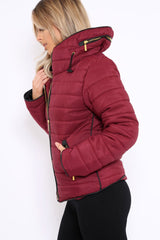Wine Padded Coat - Zara-Coats