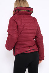 Wine Padded Coat - Zara-Coats