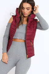 Wine Padded Gilet - Ariella-Jackets