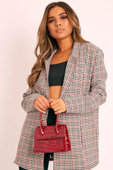 Wine Patent Croc Mini Box Bag - Tynley-Bags