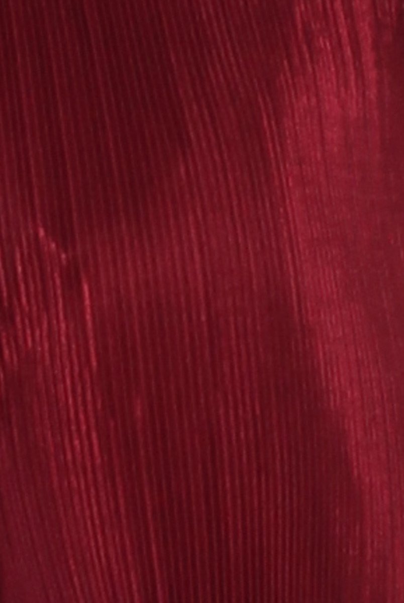 Wine Pleated Long High Waisted Trousers - Jojo-Trousers