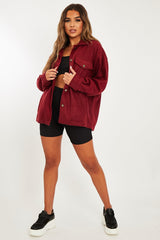 Wine Pocket Oversized Brushed Shacket - Caley-Shacket