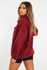 Wine Pocket Oversized Brushed Shacket - Caley-Shacket