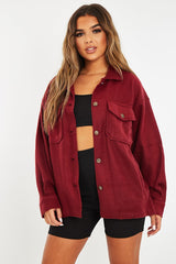 Wine Pocket Oversized Brushed Shacket - Caley-Shacket