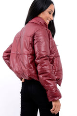 Wine Puffer Coat - Alyssa-Coats