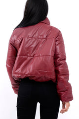 Wine Puffer Coat - Alyssa-Coats