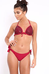 Wine Sequin Bikini - Charlotte-Bikinis