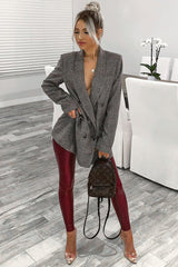 Wine Shiny Vinyl PU Leggings - Rio-Trousers