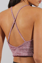 Wine Sparkle Halter Neck Crop Top - Charla-Crop Tops