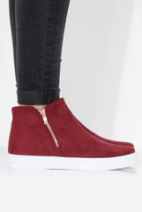 Wine Suede High Top Trainers - Nya-Trainers