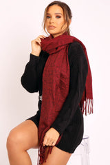 Wine Super Soft Long Scarf - Lillyana-Scarf