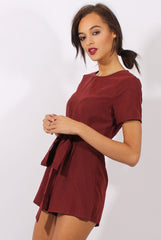 Wine Tie Back Playsuit - Lunah-Playsuits
