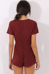 Wine Tie Back Playsuit - Lunah-Playsuits
