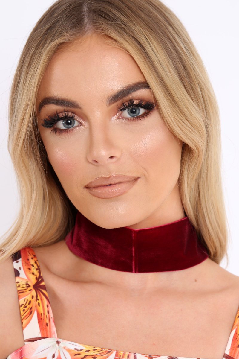 Wine Velvet Wide Choker - Aala-Chokers