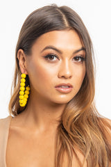 Yellow Beaded Hoop Earring - Amyja-Jewellery