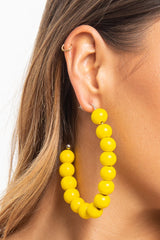 Yellow Beaded Hoop Earring - Amyja-Jewellery