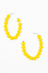 Yellow Beaded Hoop Earring - Amyja-Jewellery