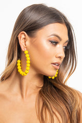 Yellow Beaded Hoop Earring - Amyja-Jewellery