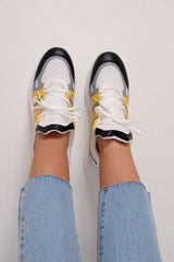 Yellow Blue Detail Chunky Trainers - Kianny-Trainers