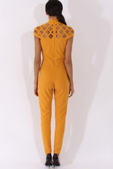 Yellow Cage Detail Jumpsuit - Aurelia-Jumpsuits