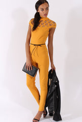 Yellow Cage Detail Jumpsuit - Aurelia-Jumpsuits