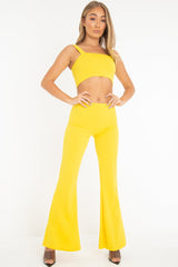 Yellow Crop Top and Trousers Co-ord Set - Kimmy-Co-ords
