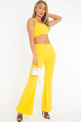 Yellow Crop Top and Trousers Co-ord Set - Kimmy-Co-ords