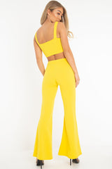 Yellow Crop Top and Trousers Co-ord Set - Kimmy-Co-ords