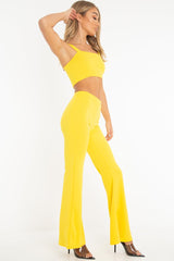Yellow Crop Top and Trousers Co-ord Set - Kimmy-Co-ords