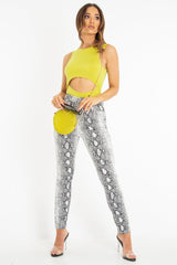 Yellow Cut Out Racer Neck Sleeveless Bodysuit - Kourtney-Bodysuits