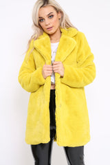 Yellow Faux Fur Coat - Kinleigh-Coats