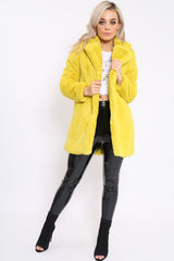 Yellow Faux Fur Coat - Kinleigh-Coats