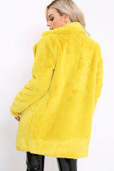 Yellow Faux Fur Coat - Kinleigh-Coats