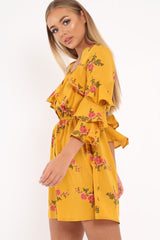 Yellow Floral Button Up Dress - Jenine-Dresses