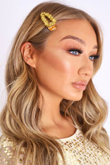 Yellow Gem Stone Hair Clip - Adylee-Hair