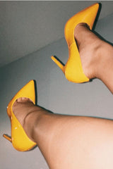 Yellow PU Court Shoe - Eriah-Heels
