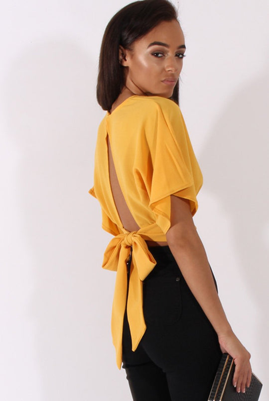 Yellow Plunge Crop Top - Suzanne