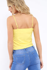 Yellow Ruffle Front Cami Top - Alanna-Tops