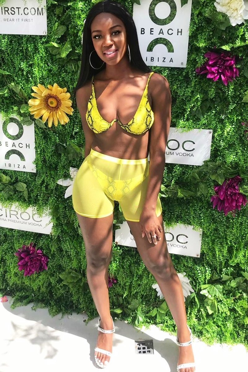 Yellow Snake Print Underwire Bikini - Curie-Swimsuits