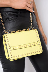 Yellow Studded Animal Head Clutch Bag -Mona-Bags