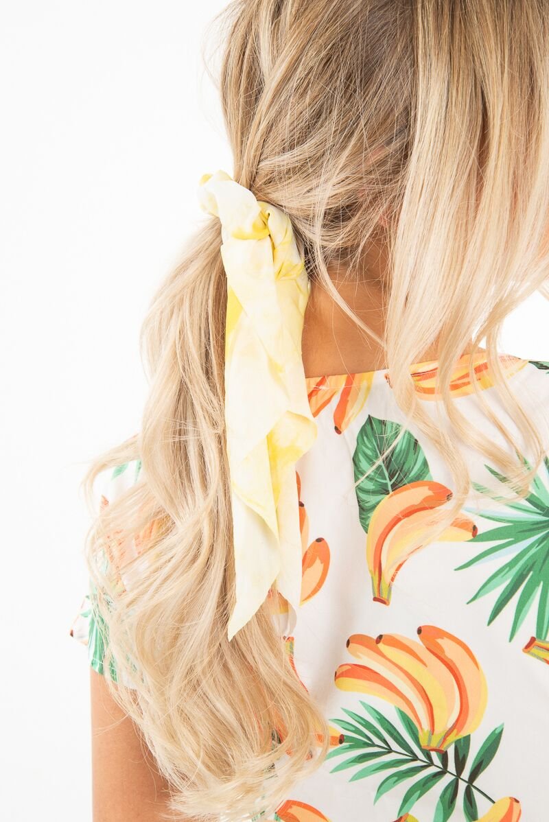 Yellow Tie Dye Scrunchy - River-Hair